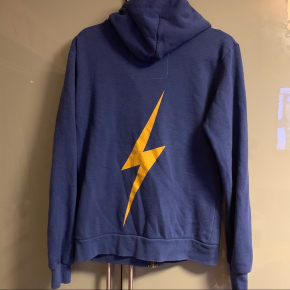 *SOLD* Aviator Nation Blue Lightning Bolt Hoodie M - Picture 3 of 12